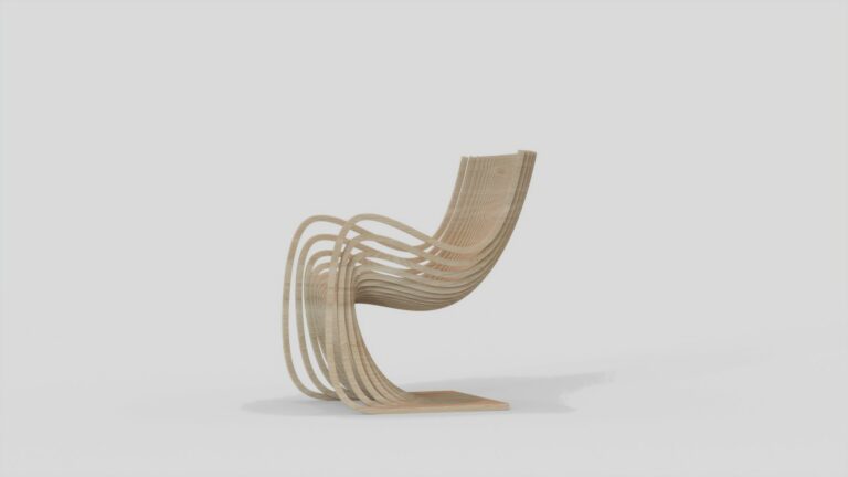 Design-Sessel vor weißem Hintergrund